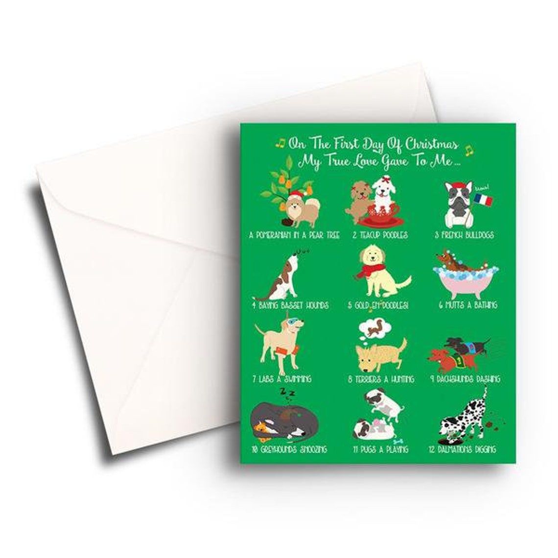 Product photo of 12 Dogs of Christmas Cards