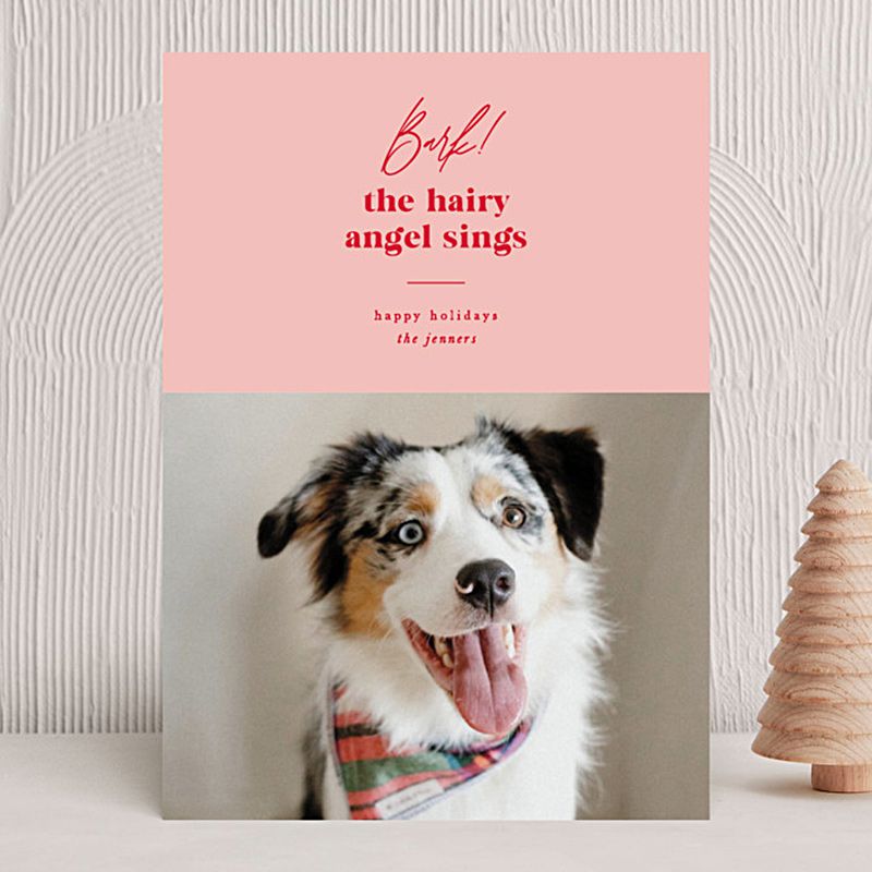 Product photo of a Minted Barking Holiday Customizable Card