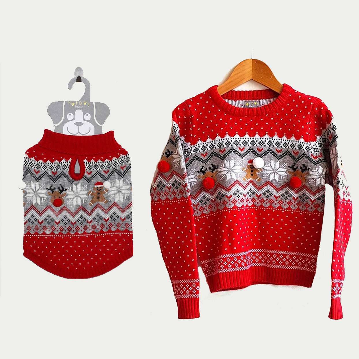 Doggie Style Store Red White Stripe Reindeer Rudolph Cat Pet Kitten Knitted Jumper Knitwear Christmas Xmas Sweater Size XS