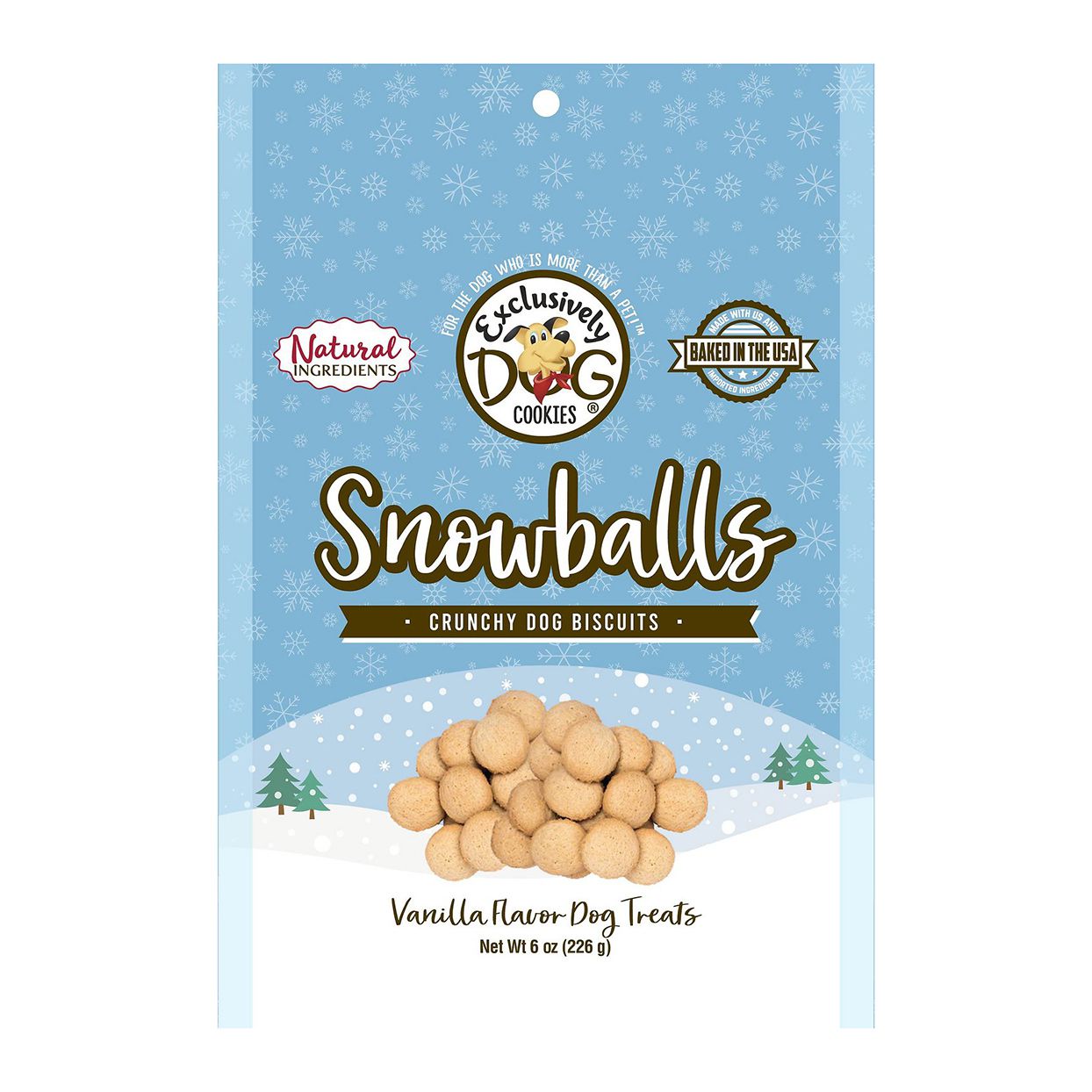 Product photo of Exclusively Dog Cookies Snowballs Vanilla Flavor Dog Treats