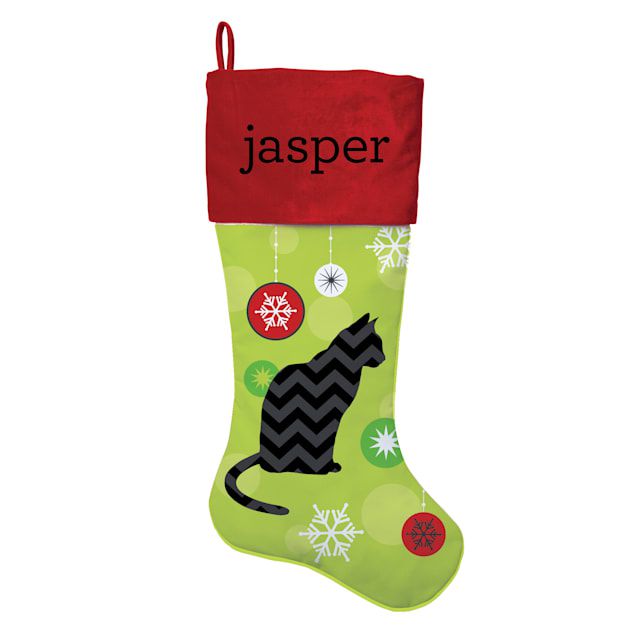 Product photo of a Custom Personalization Solutions Personalized Chevron Cat Stocking