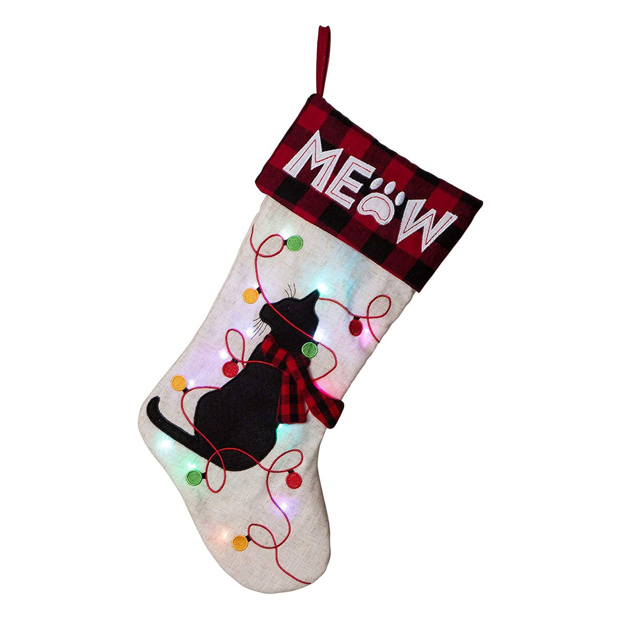 Product photo of a glitzhome 21" L Cat Christmas Stocking
