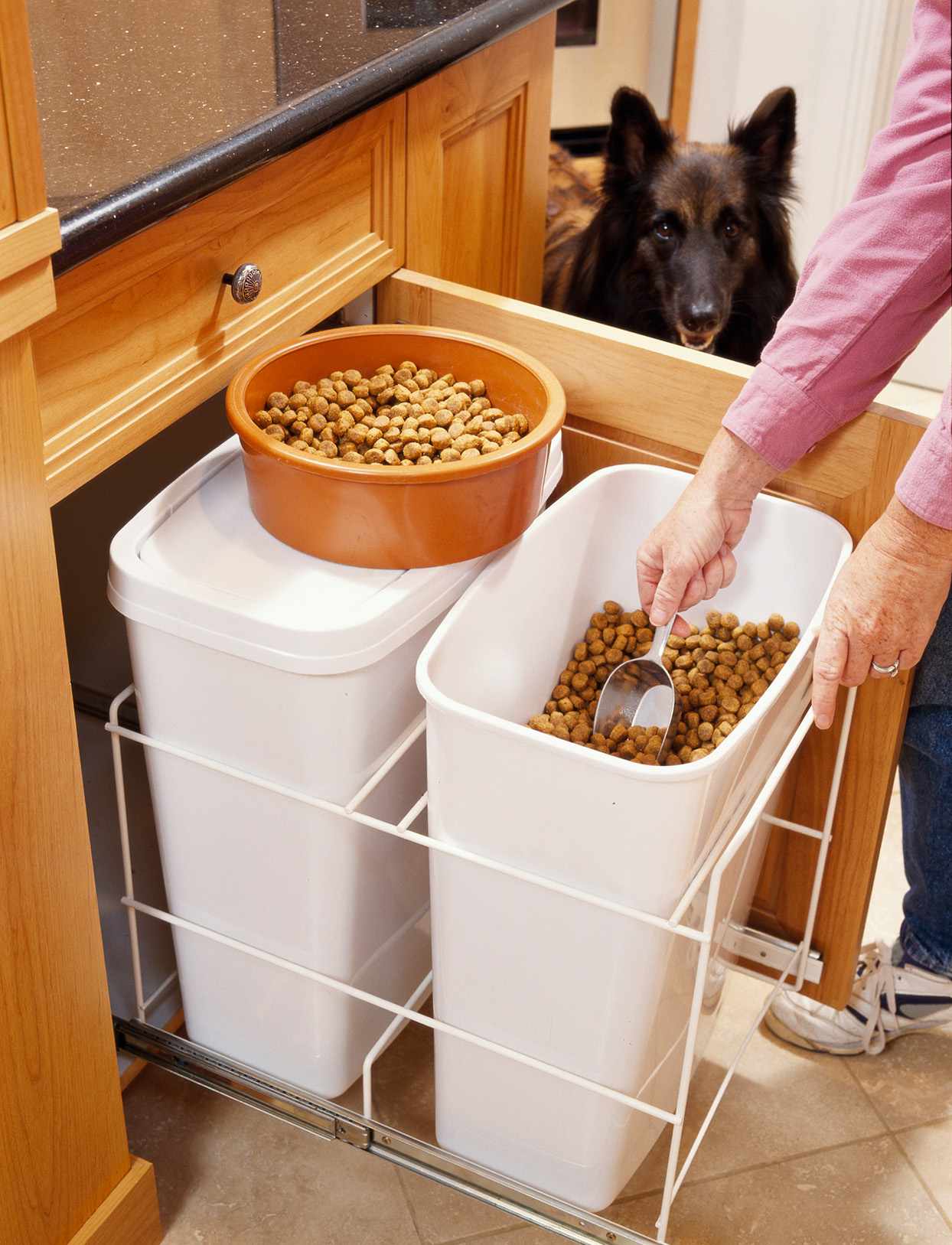 Pull-out storage bins