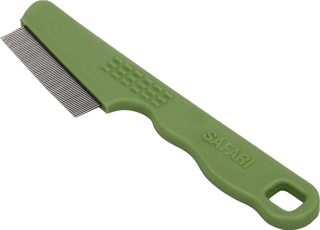 Green Safari flea comb for dogs and cats