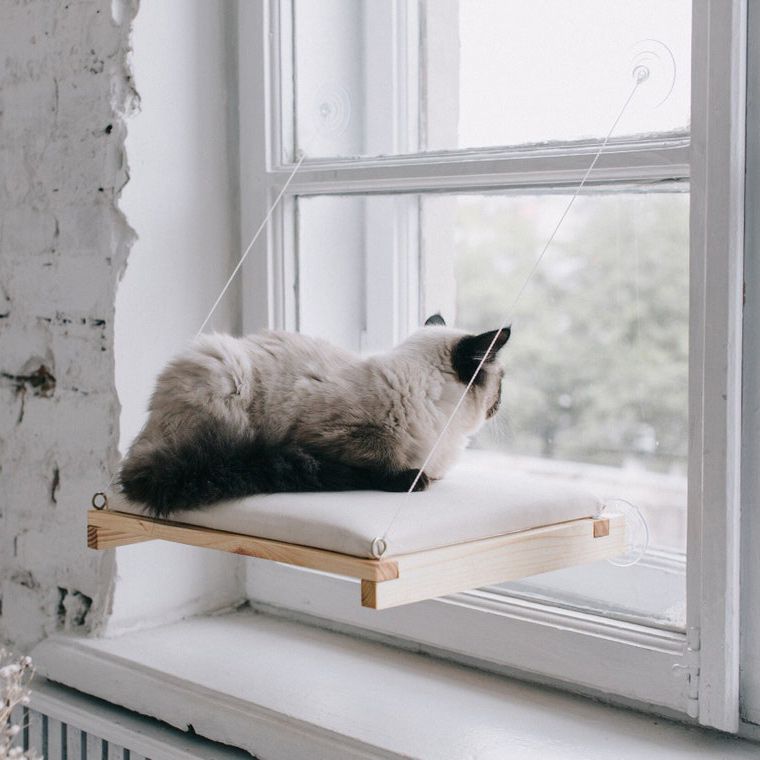 Natural Wood Cat Window Perch