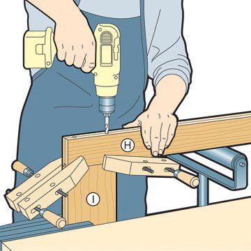 Clamp frame while drilling