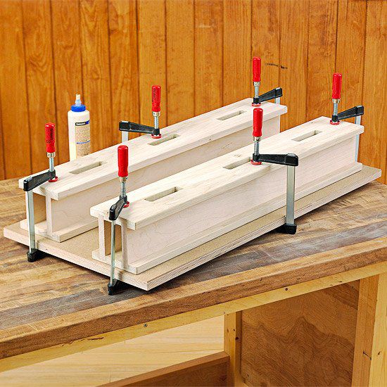 Two boxes with lots of clamps