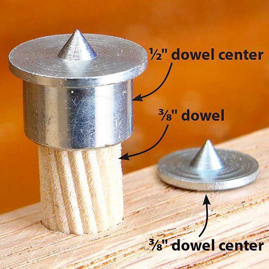 Dowel with metal pointy tip on it