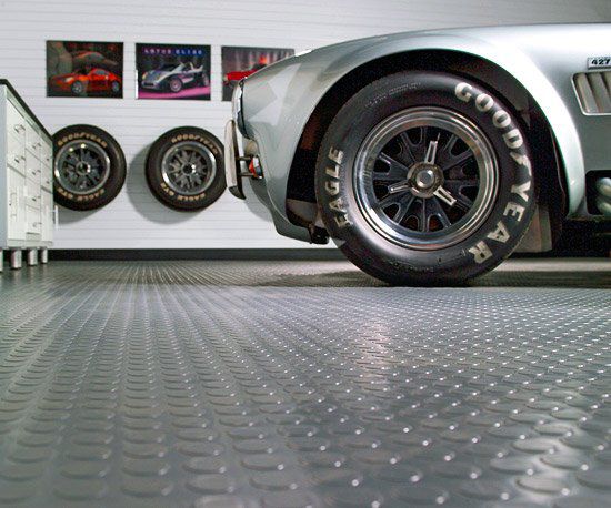 Floor with car wheel showing