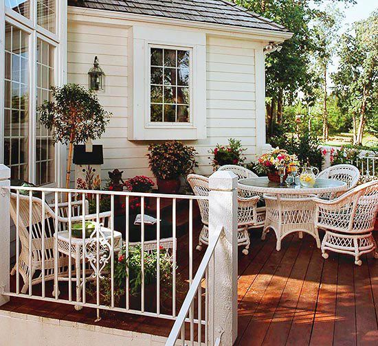 Deck with patio furniture