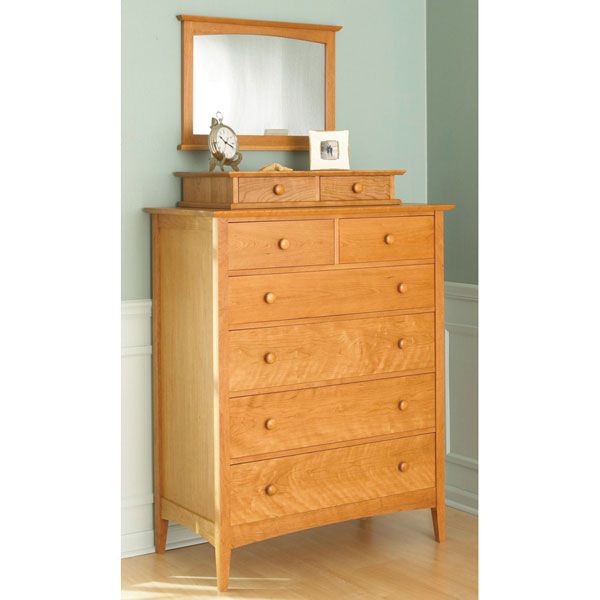 Pencil Post Shaker-style Dresser with Valet and Mirror Downloadable Plan Thumbnail