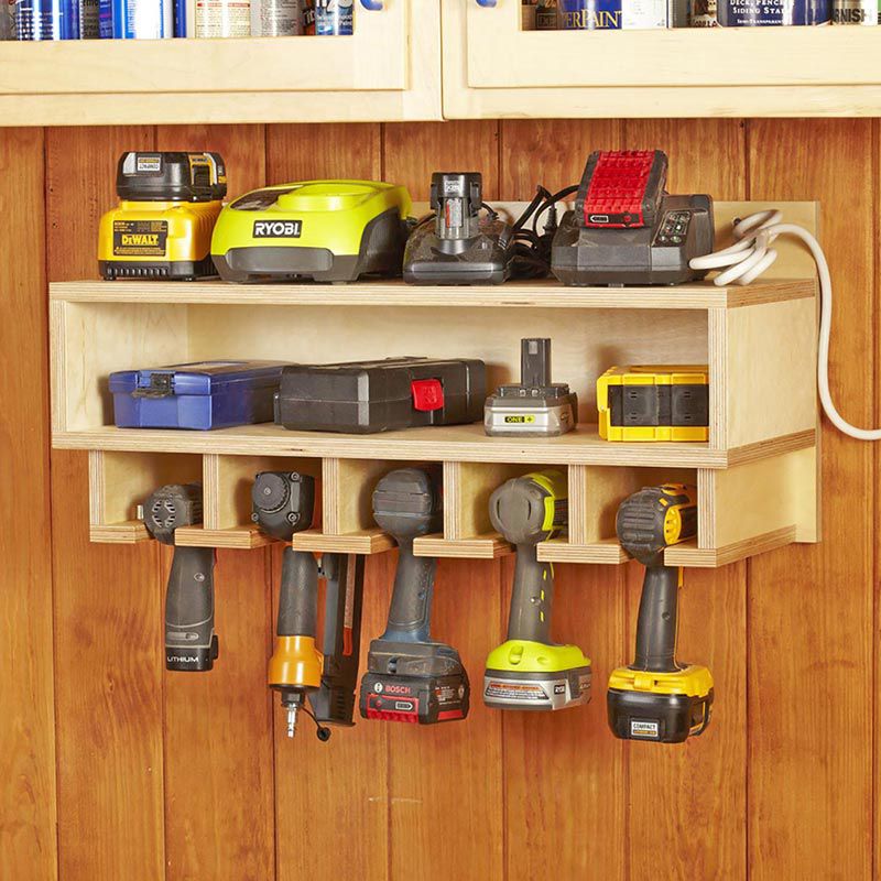 Cordless Tool Station Woodworking Plan