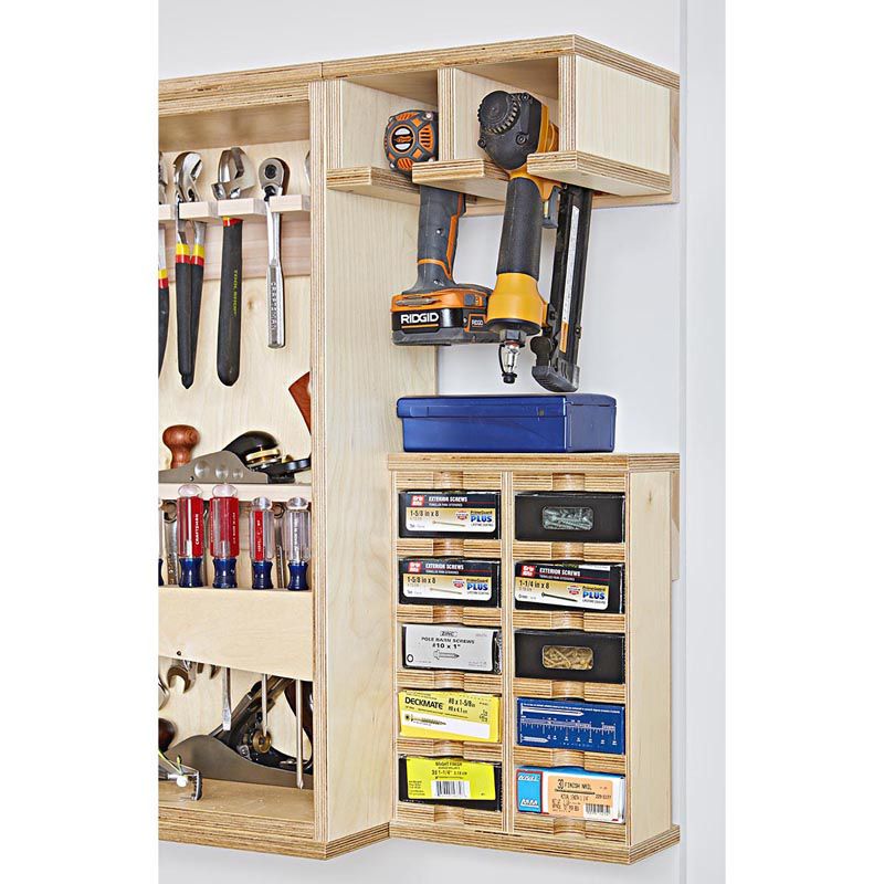 One-Wall Workshop: Drill Holder and Hardware Rack Downloadable Plan Thumbnail