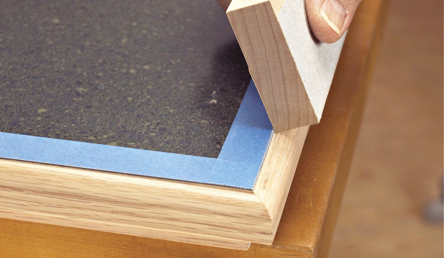 Photo of making tape used as sanding shield