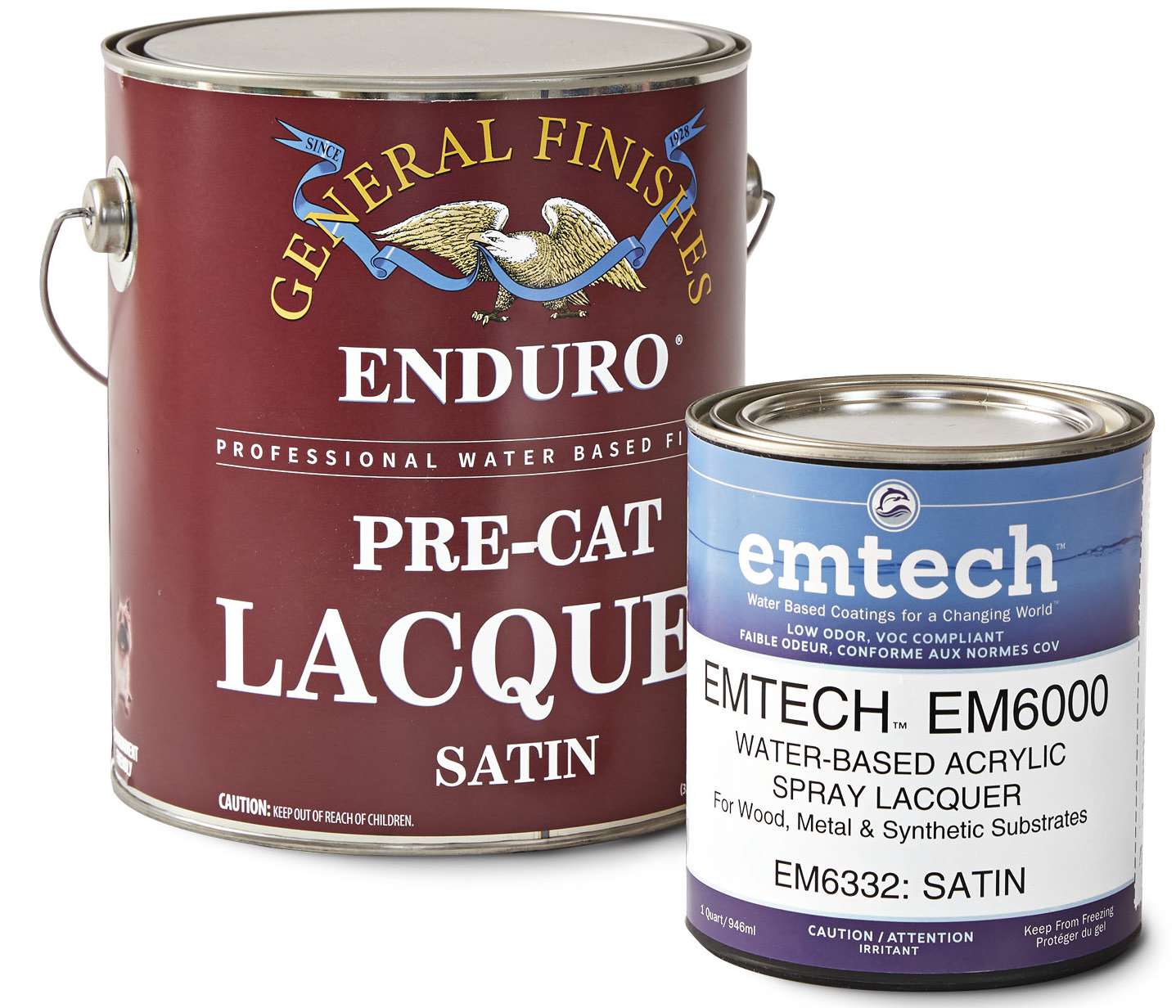 Photoof cans of water based lacquer