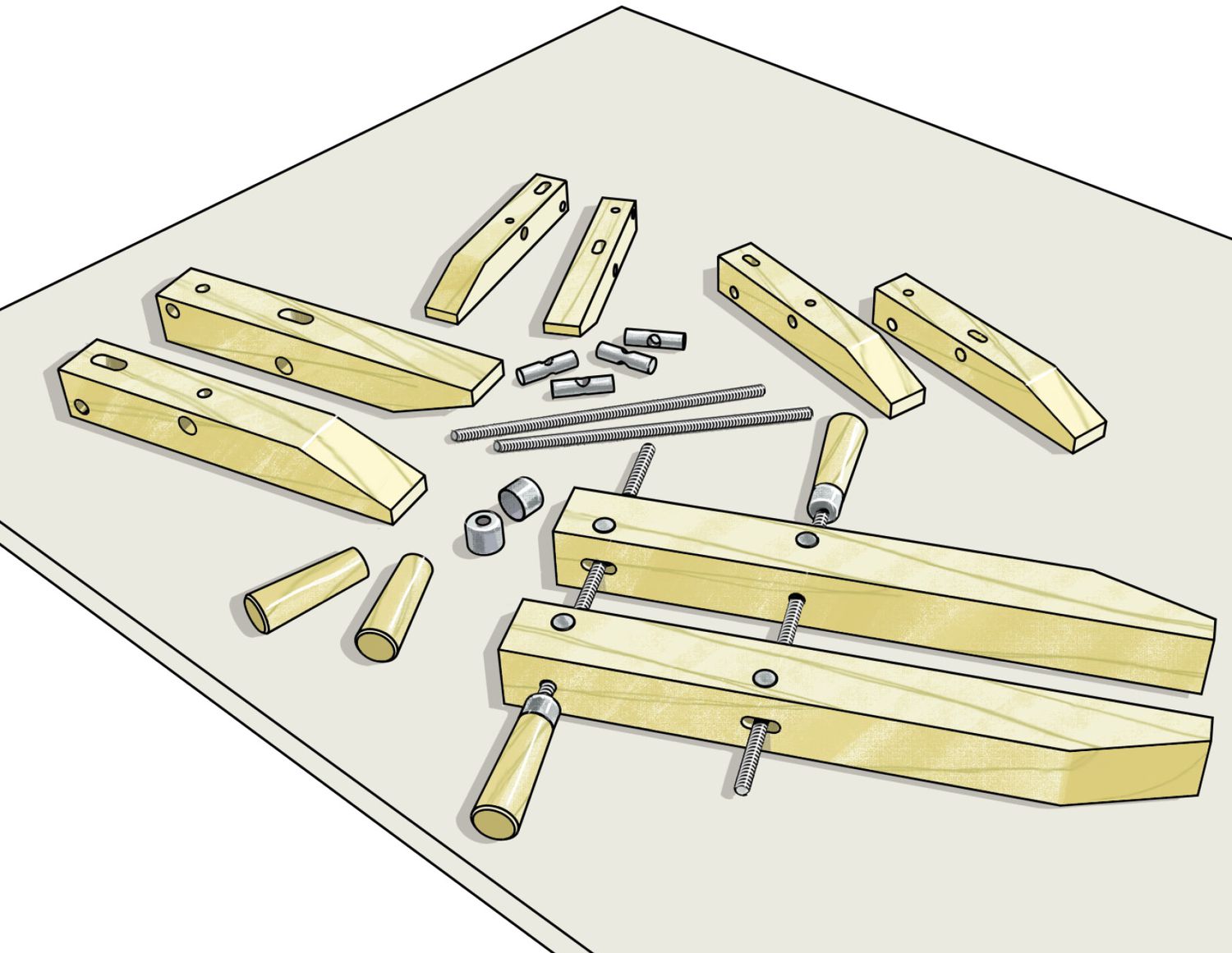 Drawing of custom clamp pieces