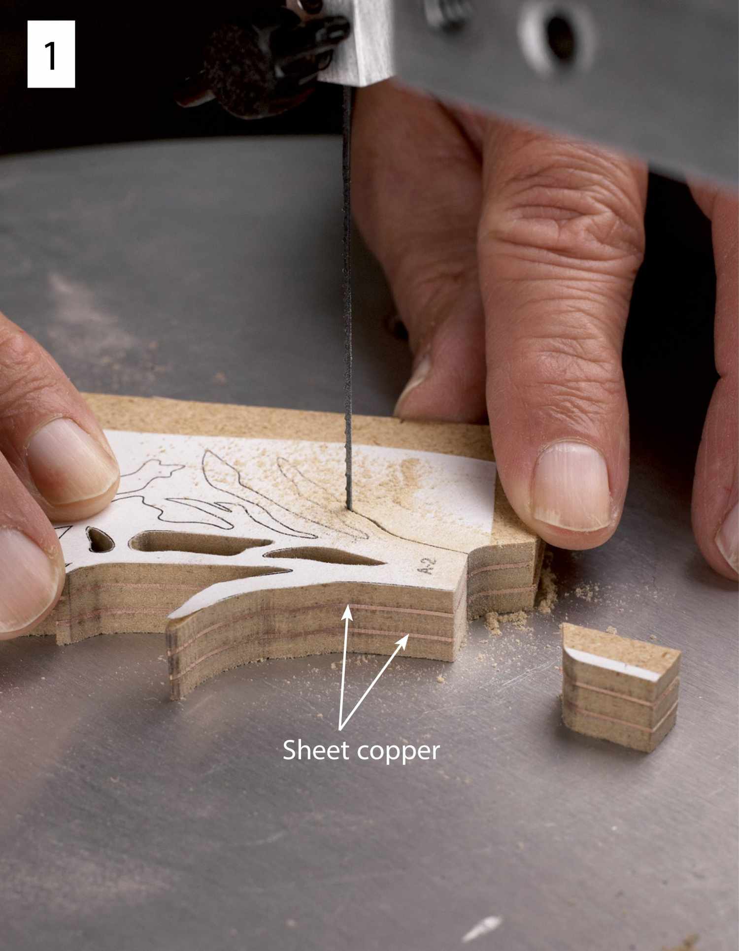 Photo of cutting copper patterns