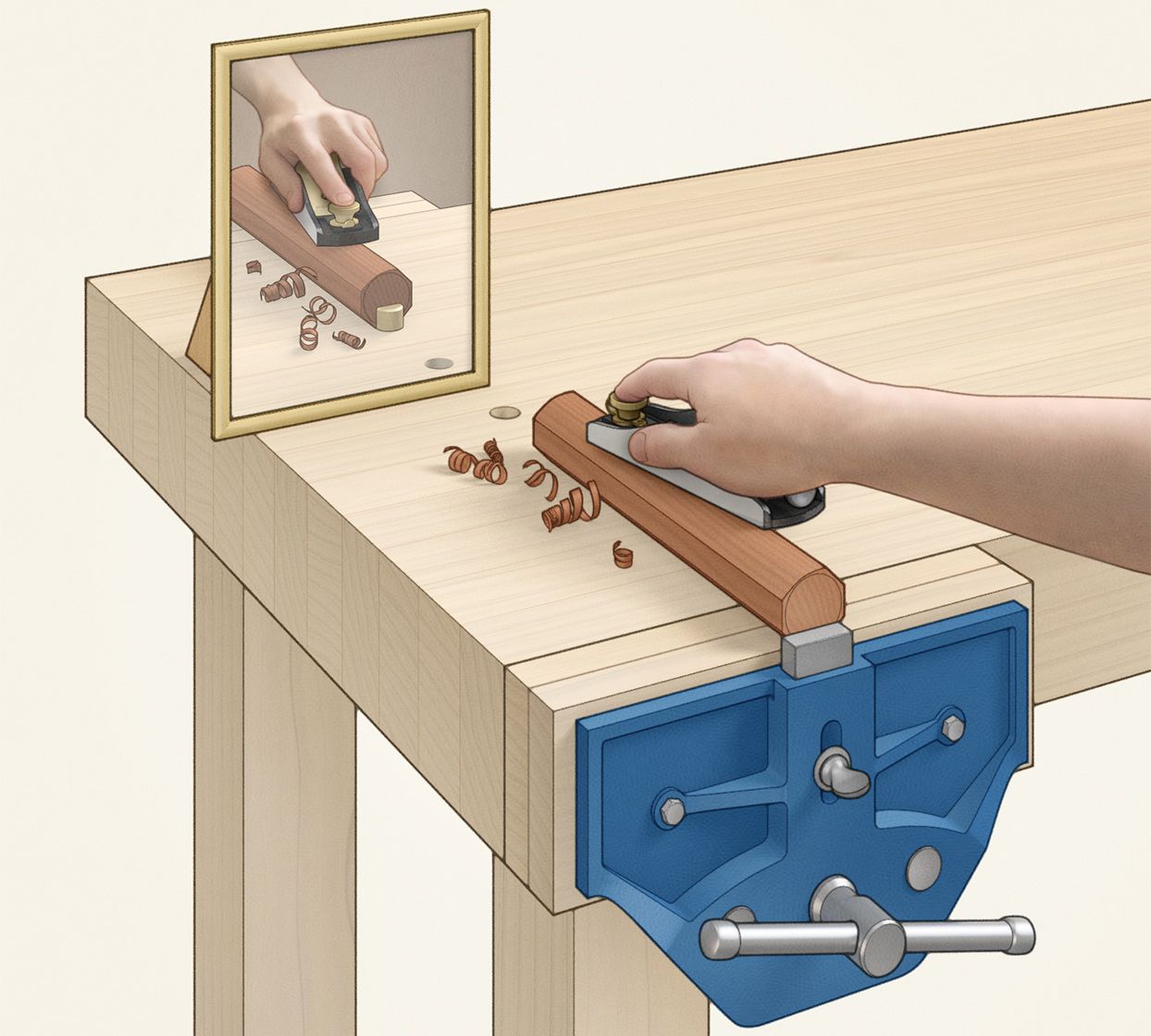 Mirror reflecting hand plane project
