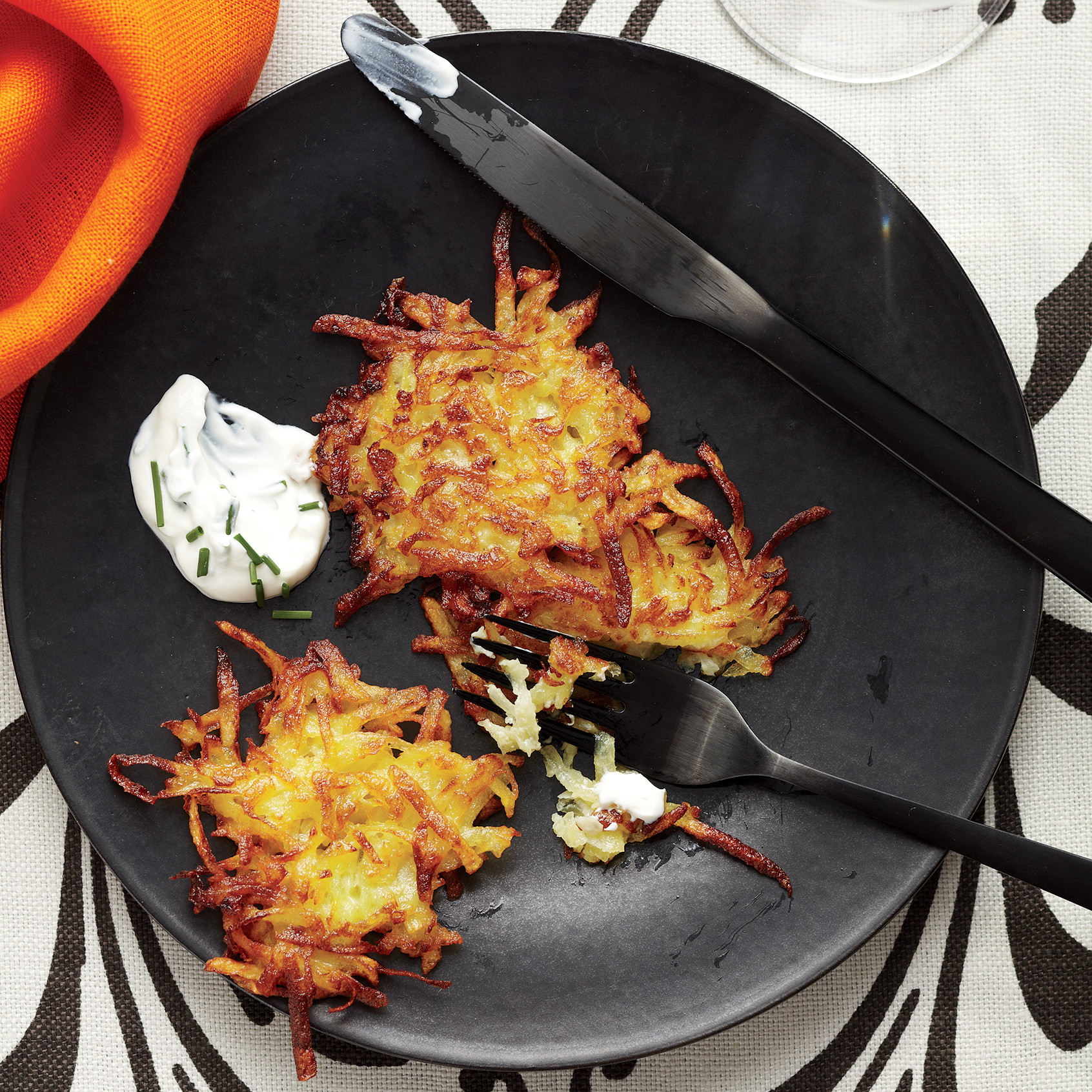 Potato Pancakes with Sour Cream and Chives