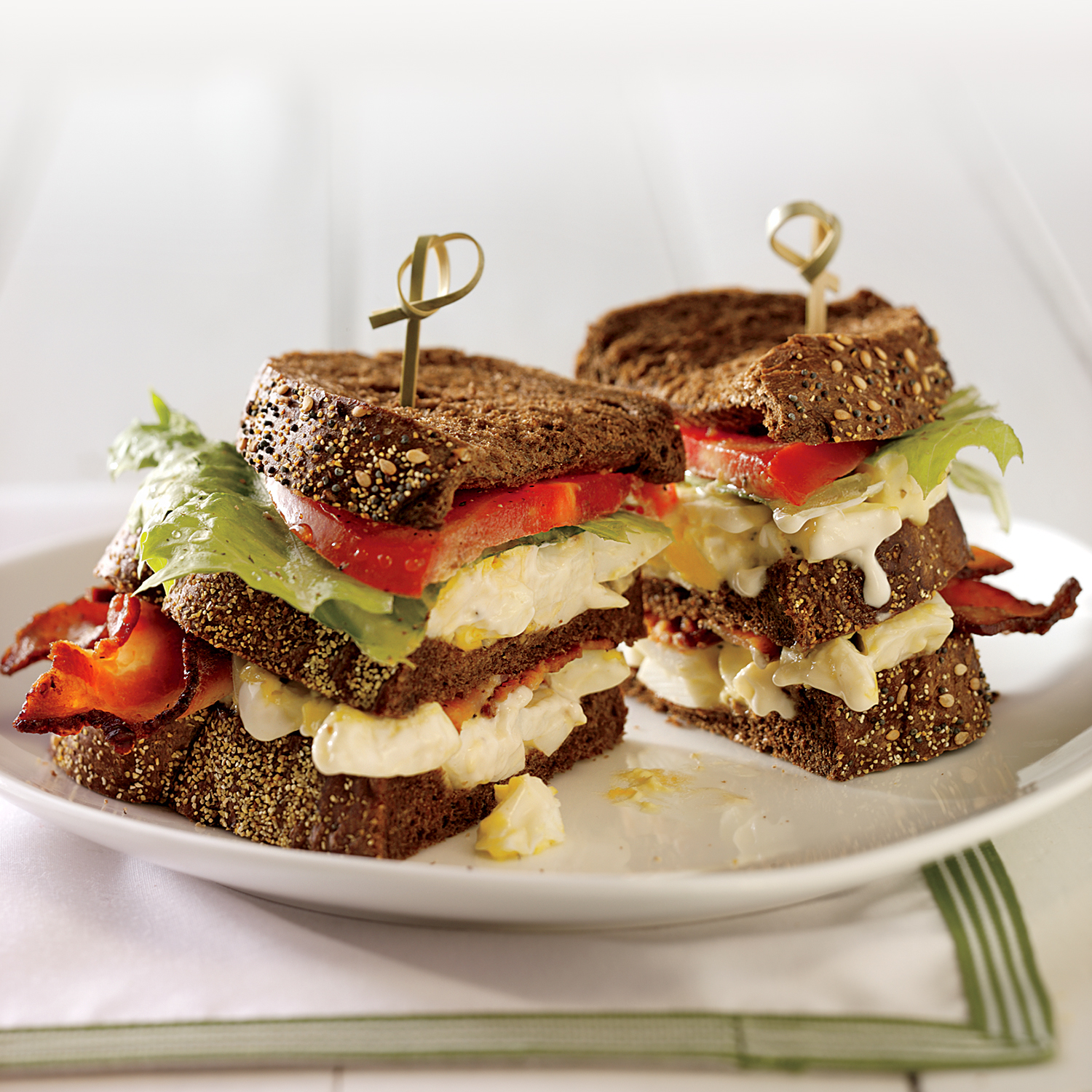 Bacon-and-Egg Club Sandwiches 