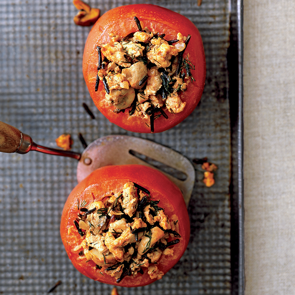 Chicken-and-Wild-Rice-Stuffed Tomatoes 