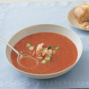 Chilled Tomato Soup with Shrimp 