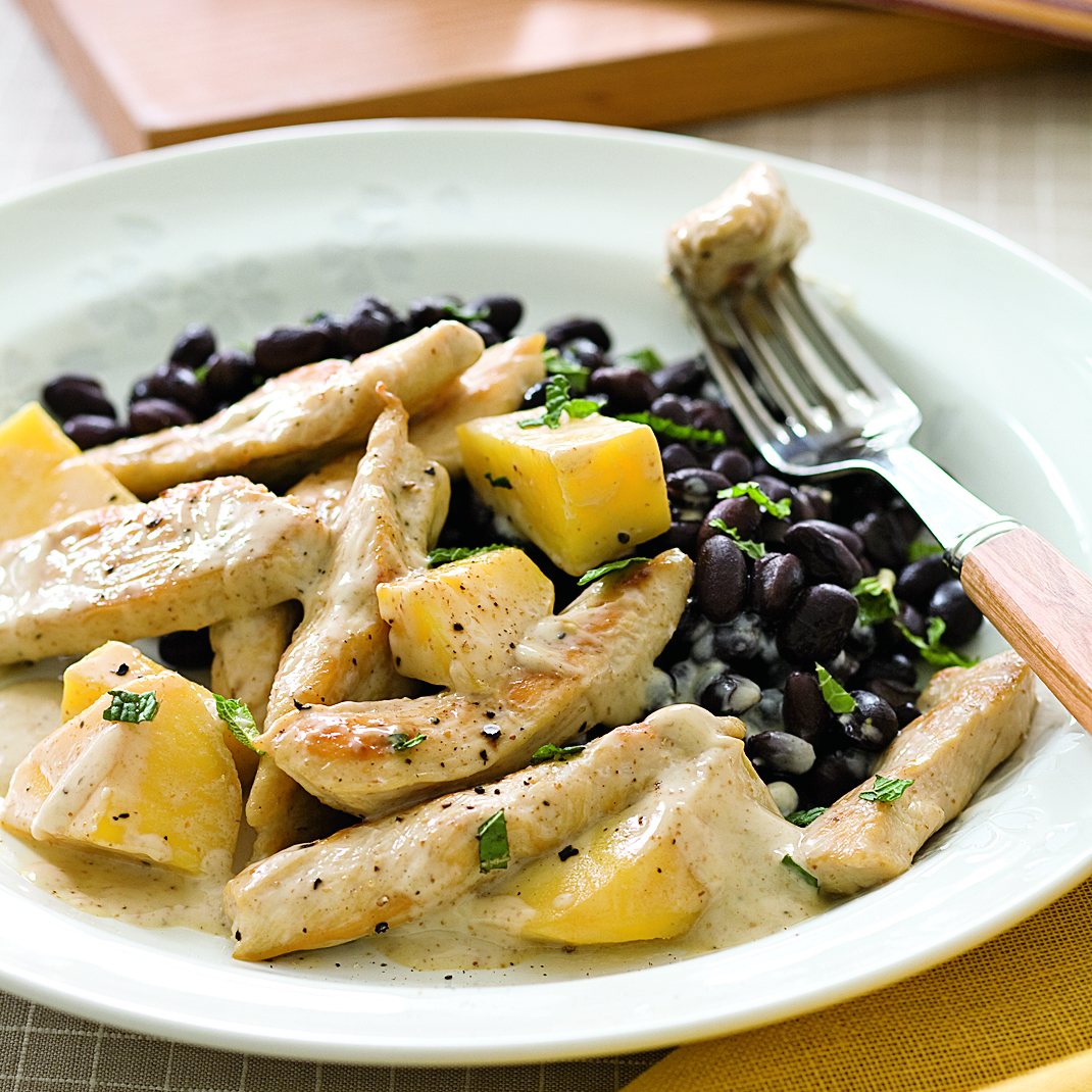 Coconut Mango Chicken with Black Beans 