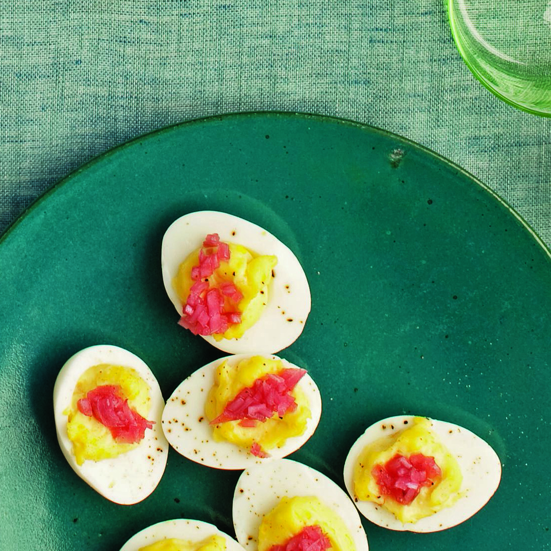Deviled Eggs with Pickled Red Onions 