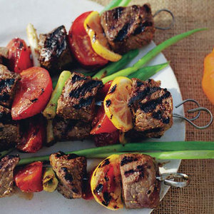 Grilled Beef, Tomato and Lemon Kebabs