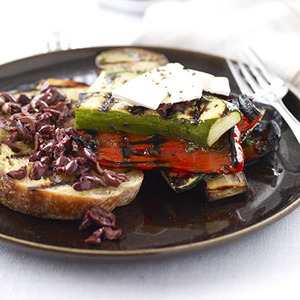 Grilled Ratatouille with Ricotta and Charred Bread 