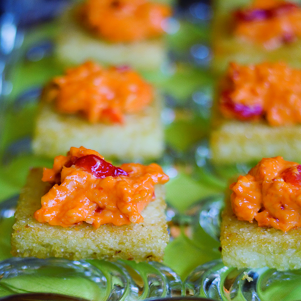 Grits Cakes with Pimiento Cheese 