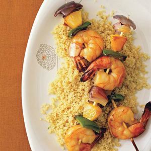 Pineapple-Shrimp Kebabs with Couscous 