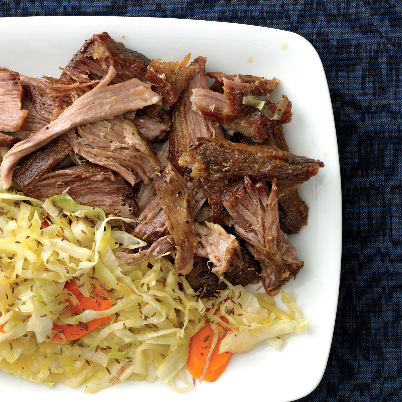 Slow-Roasted Pork with Cabbage, Carrots and Caraway 