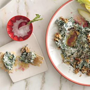 Spinach-Yogurt Dip with Pomegranate and Walnuts