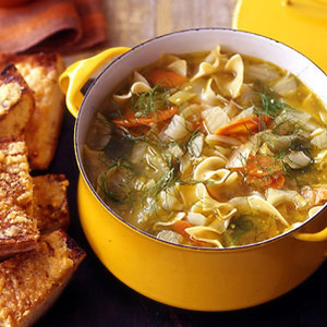Vegetable Soup with Fennel and Pine-Nut Toasts 