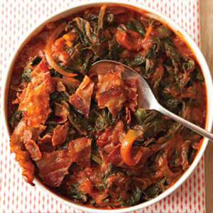 Chard with Red Sauce 