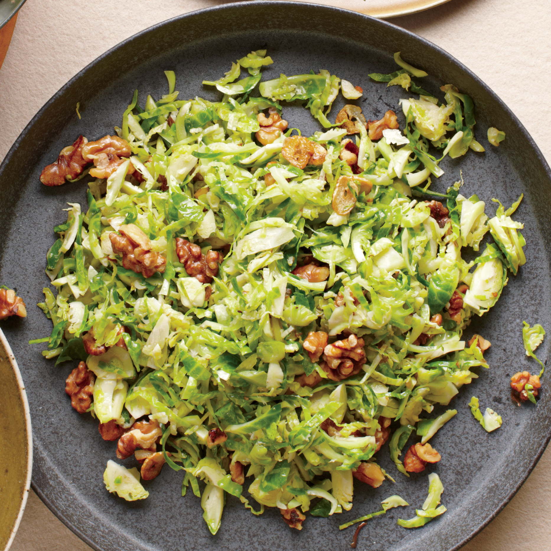 Shredded Brussels Sprouts with Walnuts 