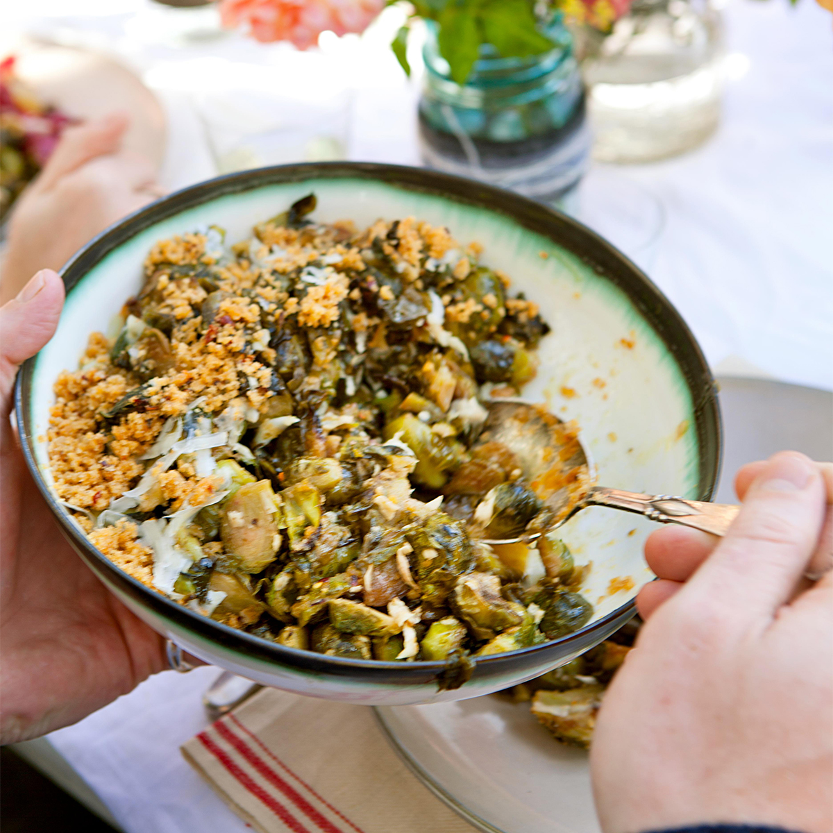 brussels sprouts with breadcrumbs and pecorino romano