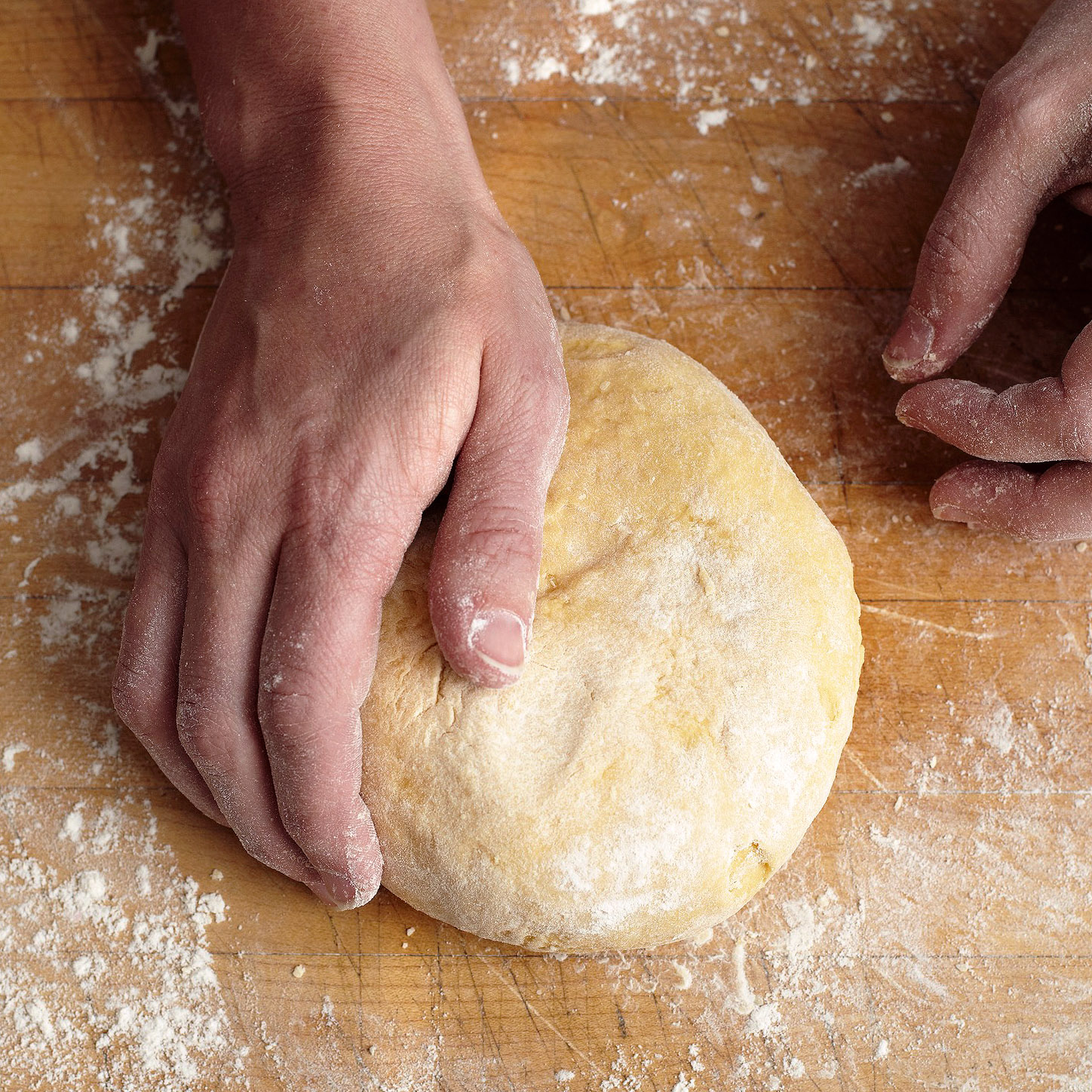 kneading pasta dough