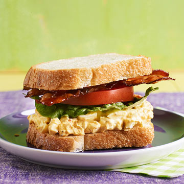 BLT and Deviled Egg Salad Sandwiches