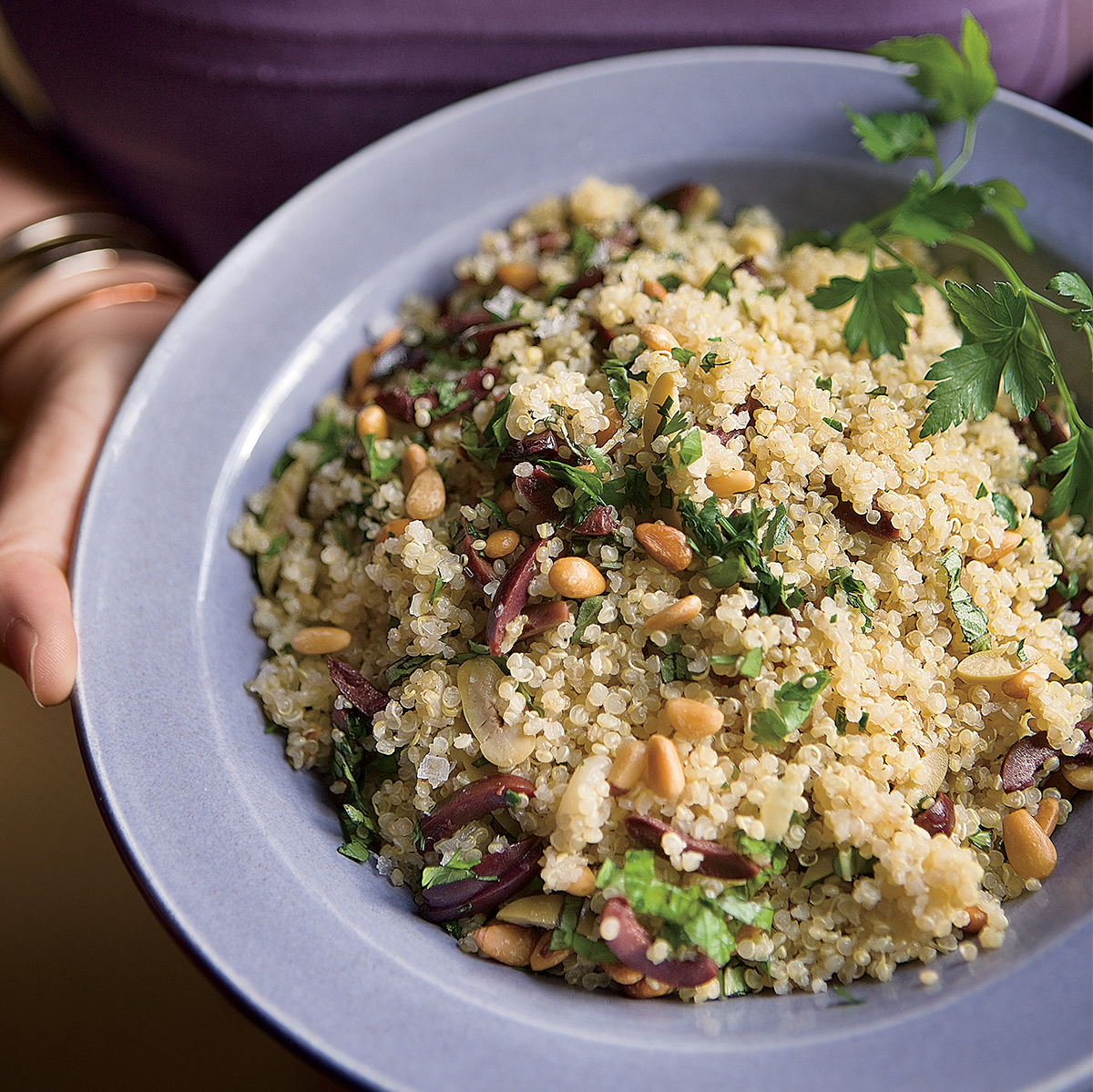 quinoa with herbs and mixed olives