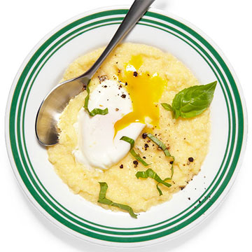 Goat Cheese Polenta with Poached Egg 
