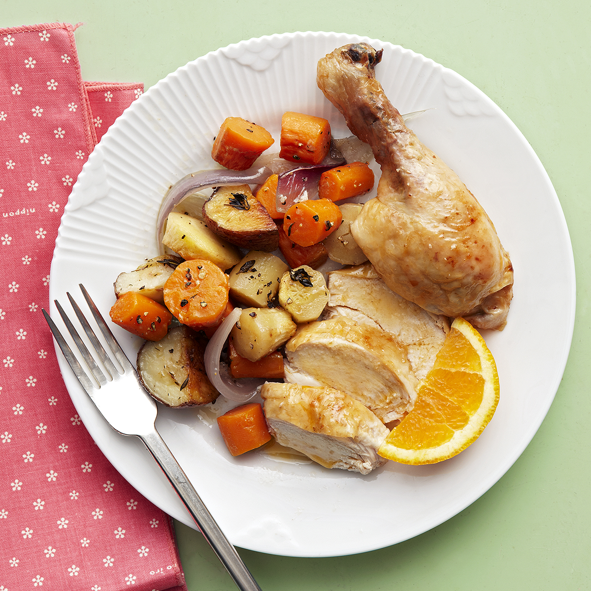 roasted chicken with winter vegetables