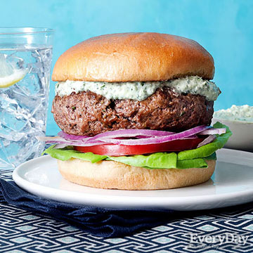 Lamb Burgers with Mint & Parsley Ranch Dressing