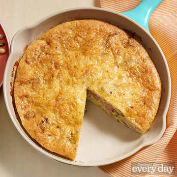 Ham & Cheese Crustless Quiche with Asparagus-Cannellini Salad