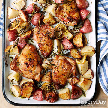 Lemon-Rosemary Roasted Chicken Thighs with Potatoes