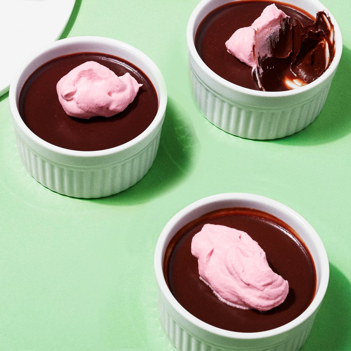 chocolate beet pudding with coconut cream