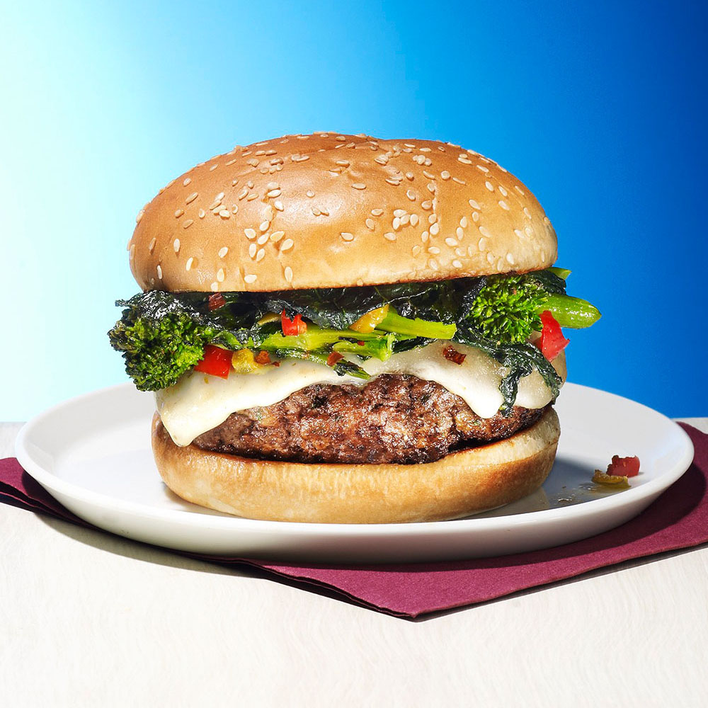 Beef 'n' Broccoli Rabe Burger