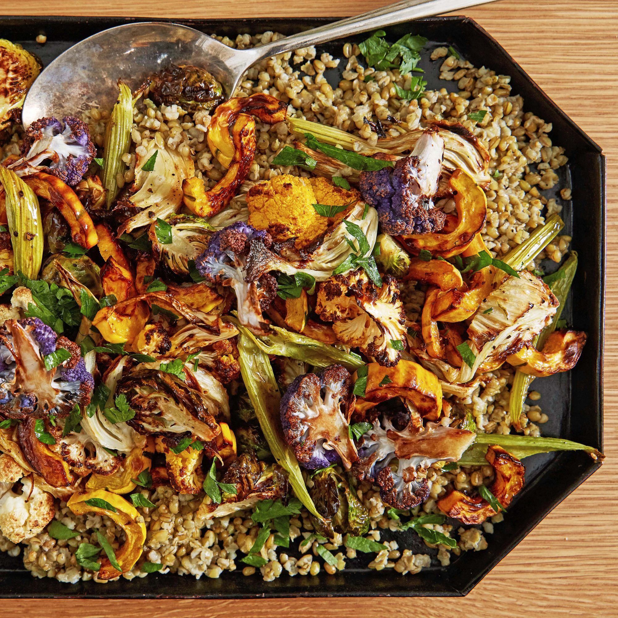 Roasted Root Vegetables & Freekeh with Brown Butter 