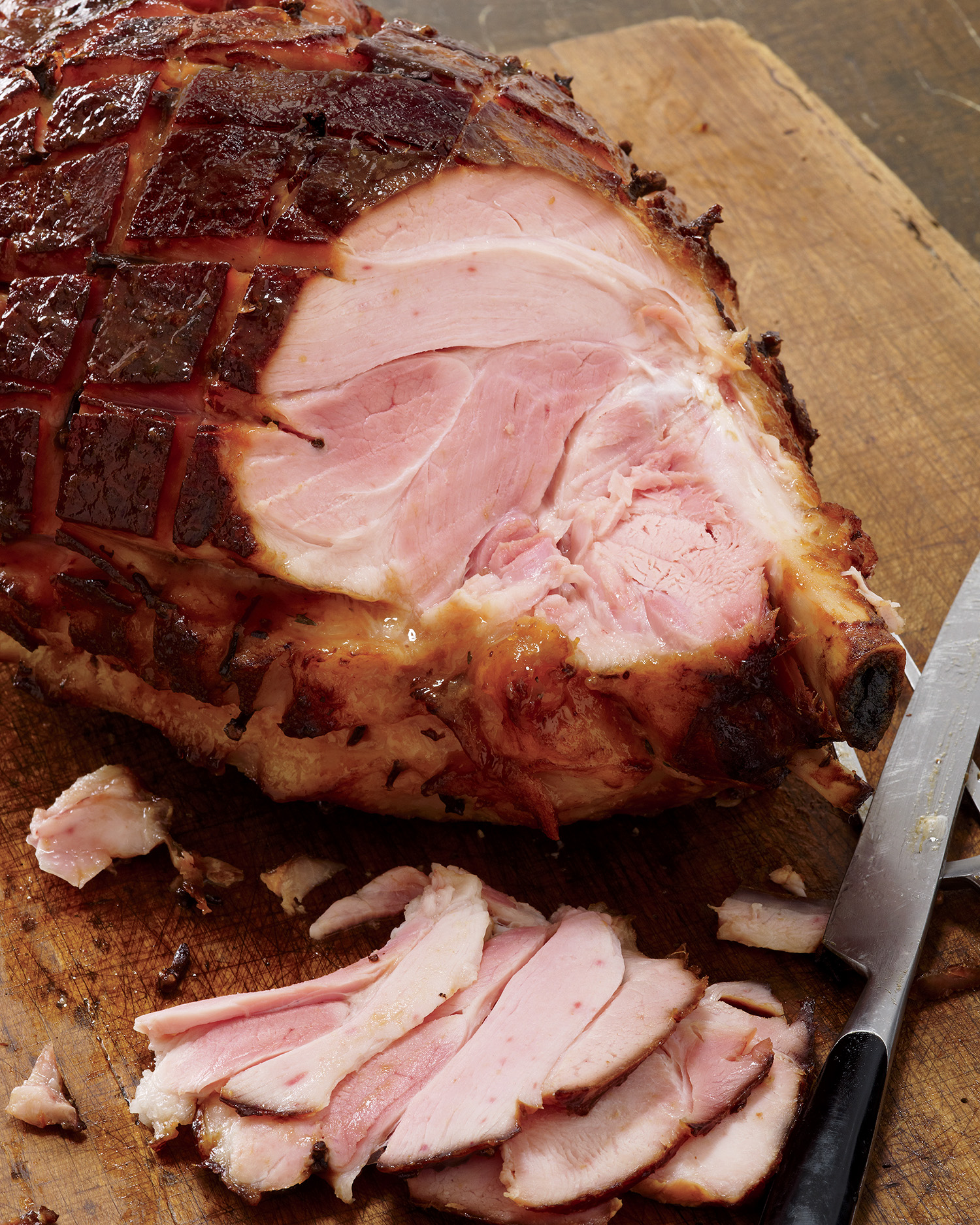 Baked Ham with Plum-and-Thyme Glaze 
